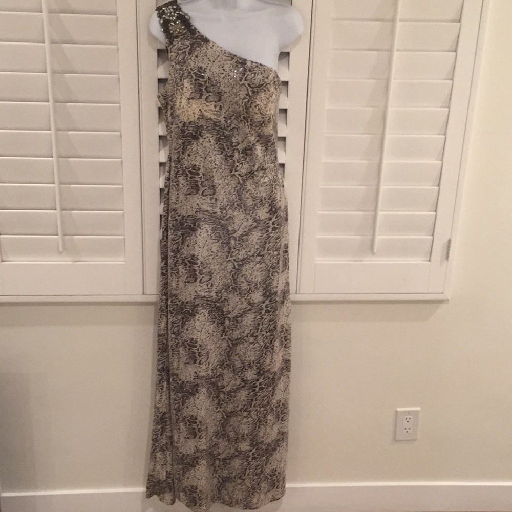 Cache Size 10 Long Sequin One Shoulder Dress - image 1